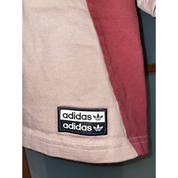 ADIDAS Originals Trefoil Logo Color Block Cropped Top T-Shirt Tee Size XS - Picture 4 of 7